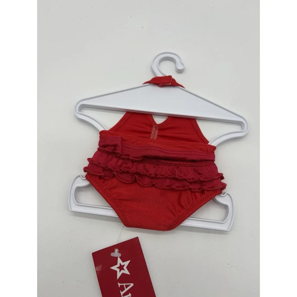American Girl Red Ruffled Swimsuit 2009- Doll Bathing Suit Bikini